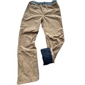 Cat & Jack Boys XL 16 Stretch Waist Lined Pull On Pants Winter Warm Khaki/Gray